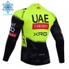 Wielershirt 2025 UAE TEAM EMIRATES Lange Mouw Winter Thermal Fleece Groente